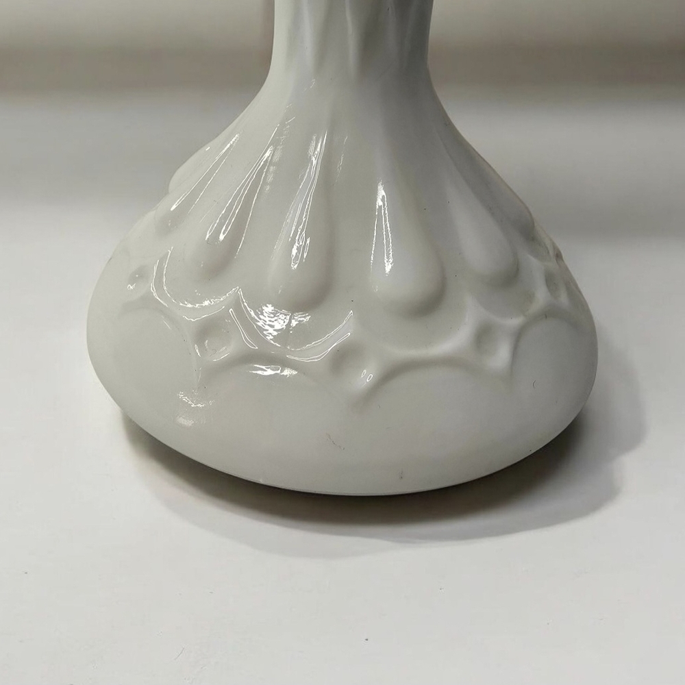 Vintage Fenton Art Glass Cranberry Opalescent Coin Dot lamp base/ Vase - Picture 2 of 5